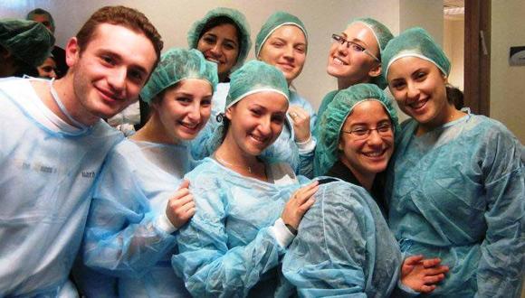 Students on a clinical rotation